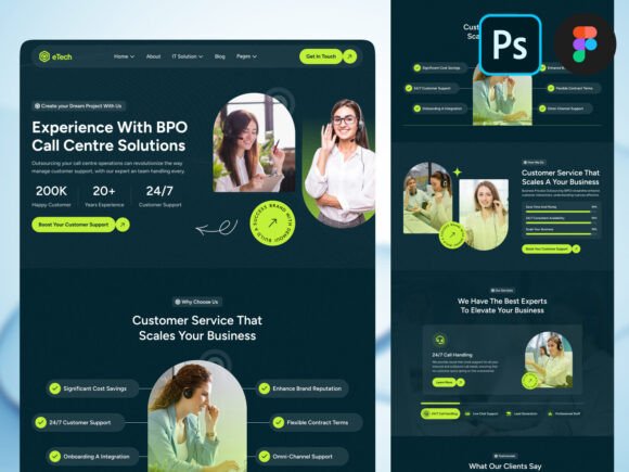Business Process Outsourcing Figma PSD Template