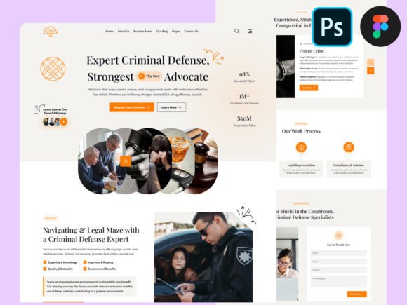Criminal Defense Law UI PSD Figma: A Strategic Asset for Professional Web Development