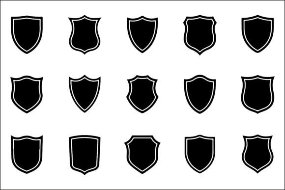 Decorative Shield Logo Graphics Stock