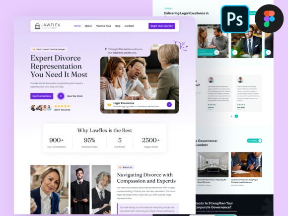 Divorce Law Firm Landing Page UI Design