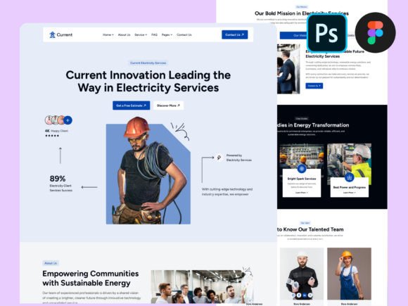 Electricity Services Website UI Figma Template
