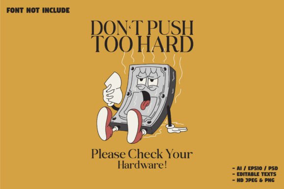 Overheating Harddisk Retro Mascot: A Bold Brand Identity