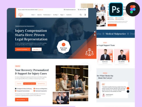 Personal Injury Law Website Ui Figma