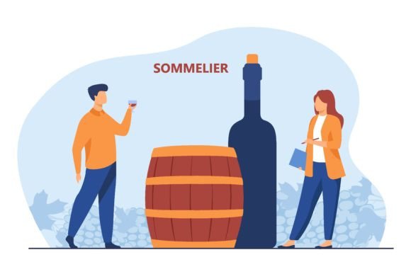 Sommelier Tasting Red Wine: Cartoon Experience Guide