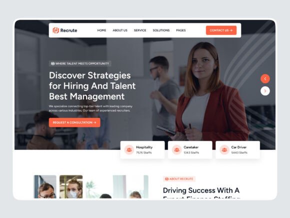 Staffing Agency Landing Page PSD Design