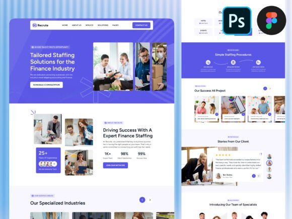Staffing Agency Landing Page PSD Figma