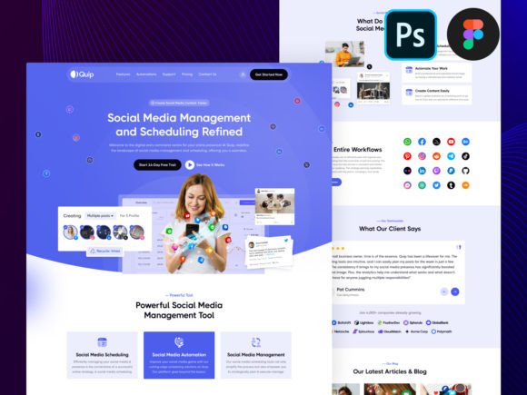 Streamlining Professional Services with a Modern Social Media Management UI Figma Design