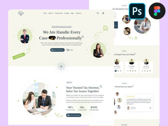 Tax Lawyer Law Landing Page UI Design