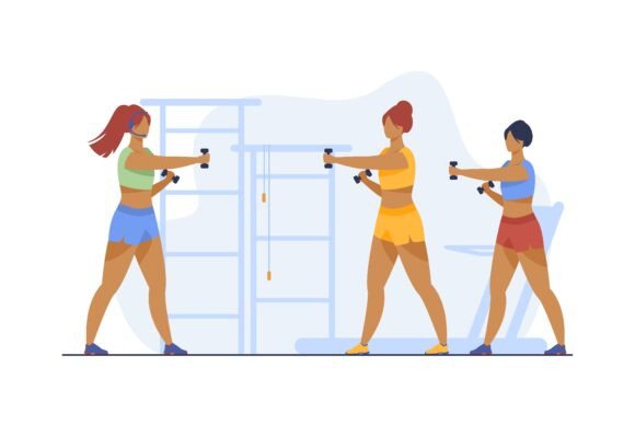 Women Training with Dumbbells in Fitness: A Visual Asset for Modern Workflows